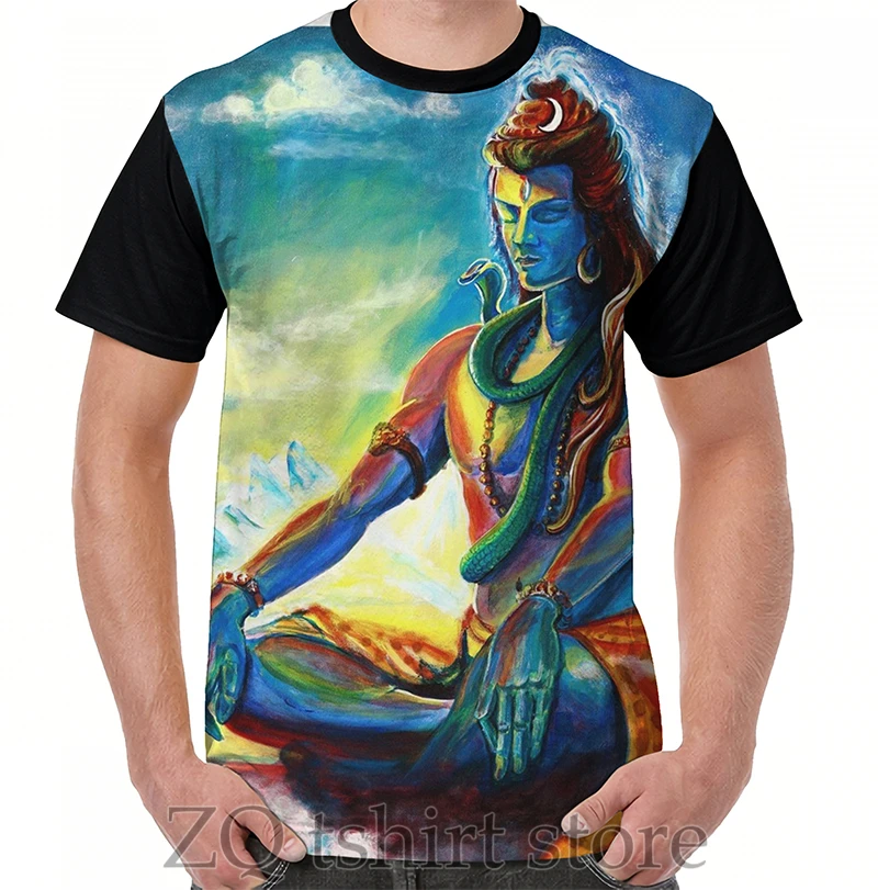 Величественные Шиве в медитации Футболка с принтом мужские футболки для женщин
