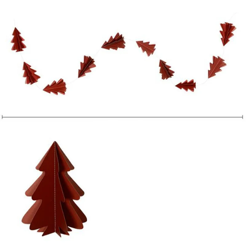 50 guirnaldas de papel de 2,5 m para árbol de Navidad, banderines colgantes para fiestas, decoración para el hogar, fiestas de Navidad