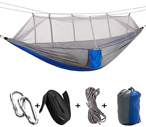 

Outdoor Portable Camping Hammock Lightweight Parachute Fabric Sleep Swing Travel Bed Mosquito Net for Camping/Hiking/Backyard