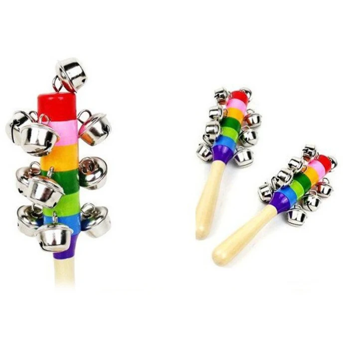 Ручной Jingle Ring Bell погремушка игрушка радуга музыкальный инструмент для детей Высокое качество