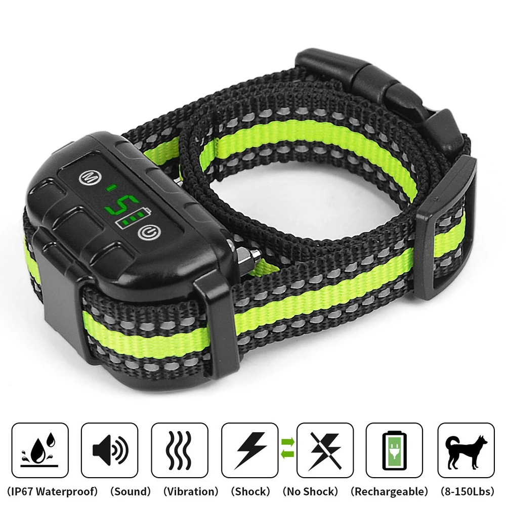 Collar antiladridos para perros pequeños y collarín de entrenamiento con descarga eléctrica recargable, resistente al agua, vibración de pitido, sin ladridos|Dispositivos antiladridos| - AliExpress