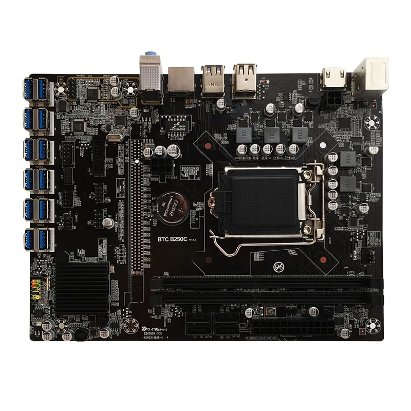 HOT-B250 BTC12P материнская плата для майнинга Pcie 12xusb мультиграфическая карта LGA1151 DDR4 RAM