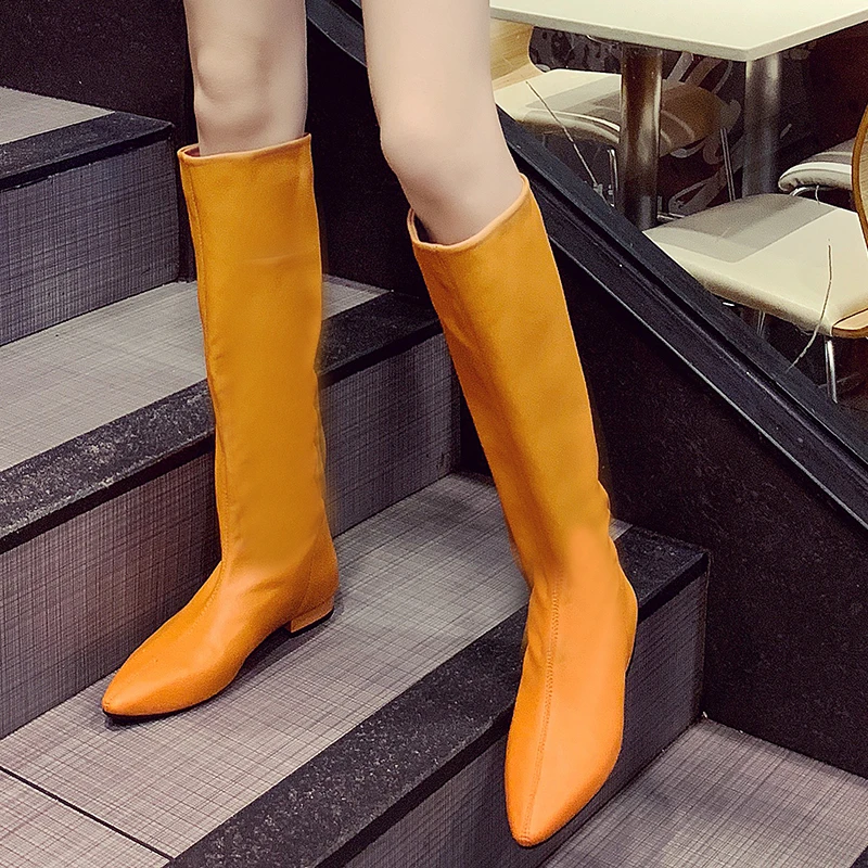 comfortable flat knee high boots
