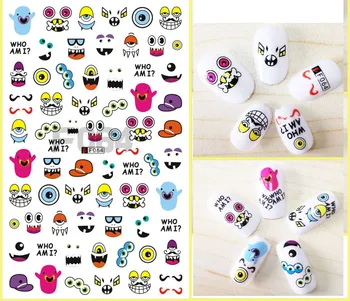 

Nail Sticker Decals 3D Nails Slider Art Smiley Face Design Decoration Manicure Tips Foil Adhesive Wraps Pegatinas Polish