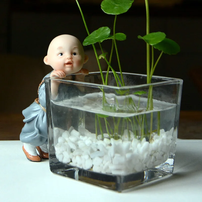 Креативный Стеклянный Горшок для аквариума Zen Little Monk горшок кошек в горшке