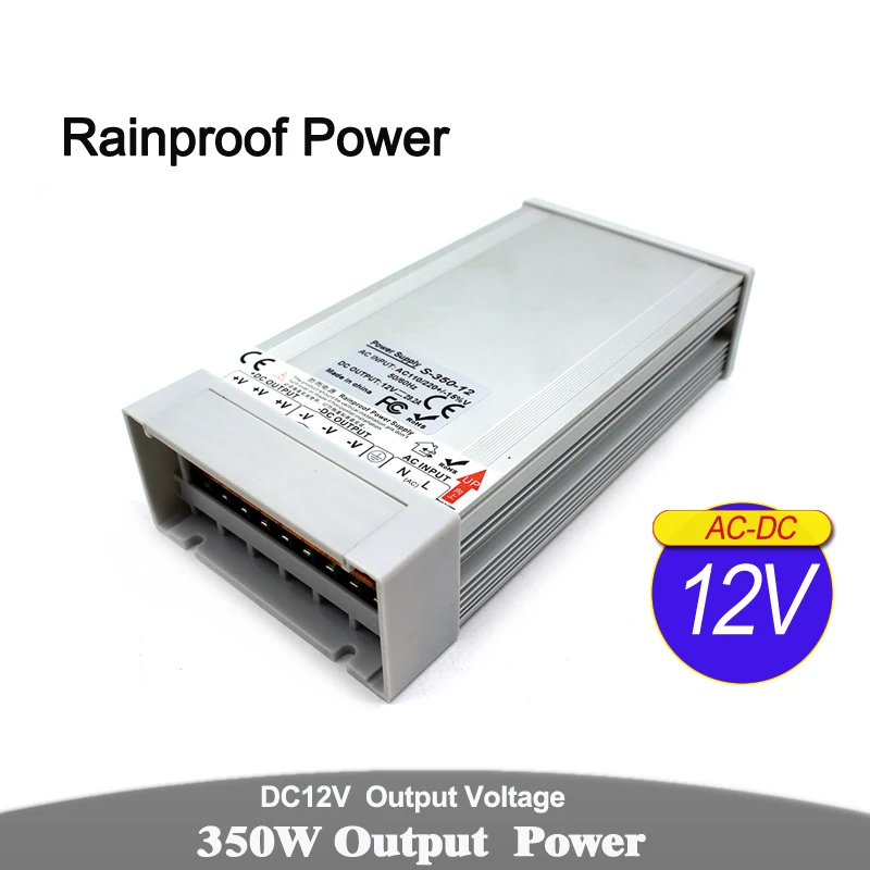 Открытый DC12V DC24V 48 Вт 60 Вт 72 Вт 100 Вт 120 Вт 150 Вт 180 Вт 200 Вт 240 Вт 250 Вт 300 Вт 350 Вт 360 Вт 400 Вт Водонепроницаемый источник питания DC 12 В 24 В SMPS