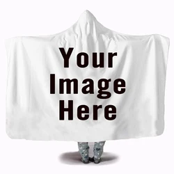 LVYZIHO – couverture à capuche personnalisée pour adultes/enfants, couverture polaire chaude, portable, avec Cape, pour pique nique à la maison 