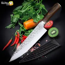 Набор кухонных ножей, ножи шеф-повара, японские 7CR17 440C, высокоуглеродистая Нержавеющая сталь, Santoku, нож для нарезки мяса