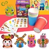 12 unids/set niños animales DIY hecho a mano tazas de papel material de la etiqueta engomada kit Jardín de arte de la escuela juguetes educativos artesanales ZXH ► Foto 2/6