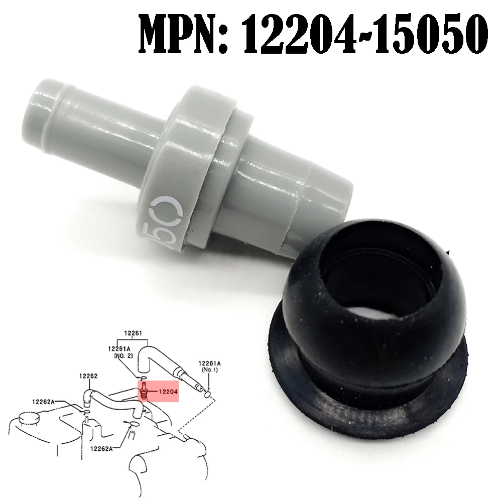 2 pcs PCV Valve and Grommet 12204-15050 045-0307 NEW FOR Toyota Corolla 1.8L 1993-1997 