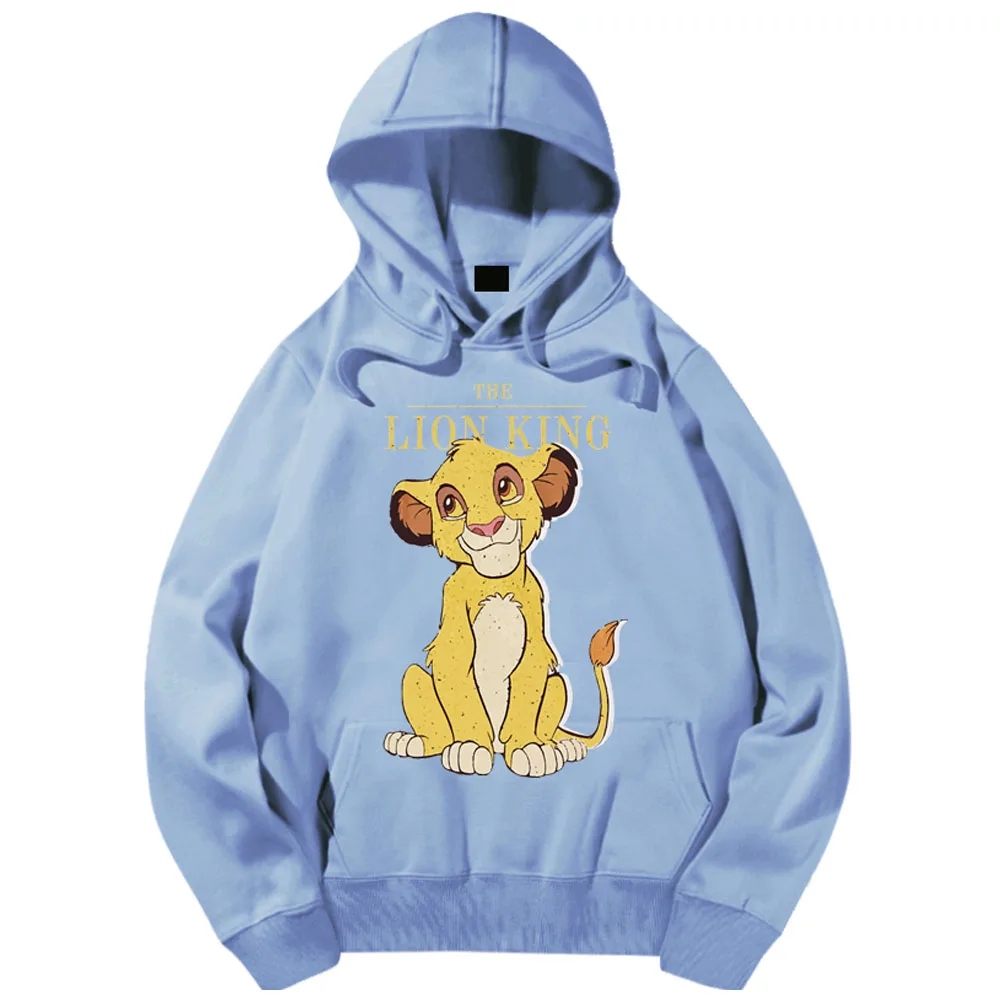 Blue Disney/стильная футболка с надписью «Король льва» и «Король джунглей», пуловер с капюшоном, унисекс, топы с длинными рукавами, 6 цветов - Цвет: Blue