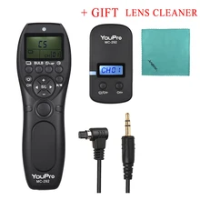 YouPro MC-292 DC0/DC2/N3/S2/E3 2.4G Wireless Remote Control LCD Timer Shutter Release Channels for Canon/Sony/Nikon/Fujifilm etc