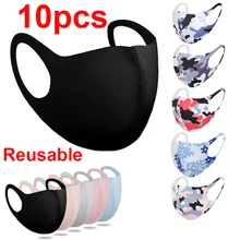 10pcs Face Mask Black Mouth Mask Reusable Mask Washable Mascarillas Face Shield Masque Facial Mask