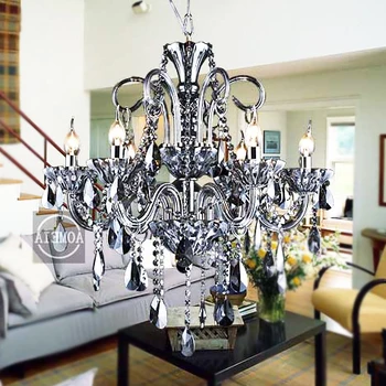 

nordic crystal 3 black iron pipe chandeliers ceiling lustres modern led chandelier luzes de teto lampes suspendues avizeler