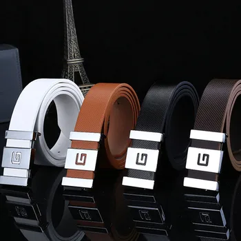 

Men Women Automatic Buckle Leather Waist Strap Belts Buckle Belt accesorios mujer accessories ceinture femme ремень пояс pasek