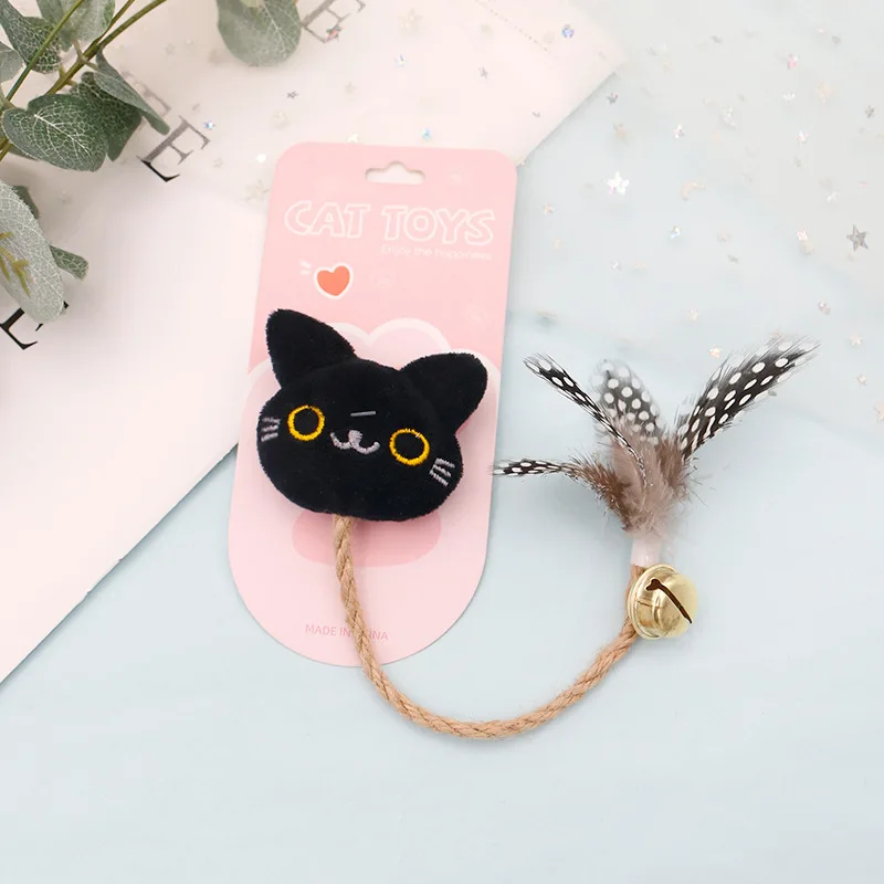 Funny Cat Toy Feather Bell With Catnip Cat Animal Shape Doll Pet Hemp Rope Molar Rod Pet Kitten Supplies Teeth Chewing Toy 