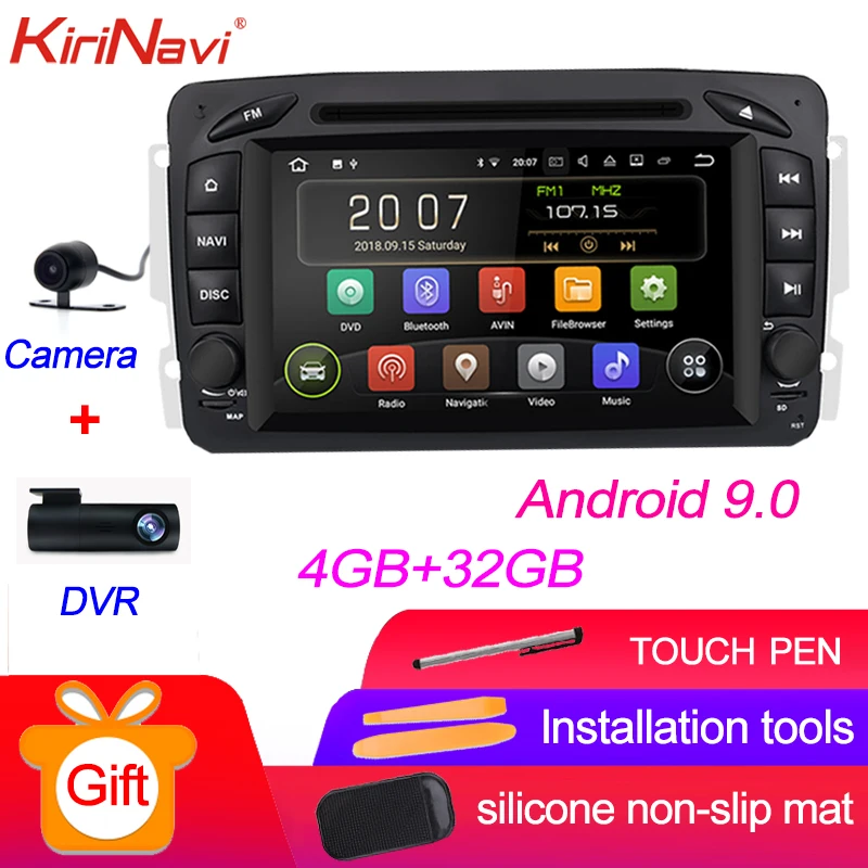 Android Car Radio KiriNavi сенсорный экран 7 ''Android 9,0 автомобильный Радио навигатор для Mercedes Benz W209 CLK W203 W463 W208 1998-2006 - Цвет: Android Car Radio