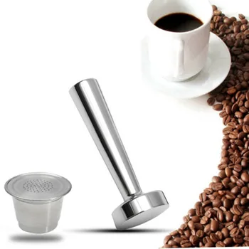 

Refillable Reusable Coffee Capsule Filter For Nespresso Machine ＋Powder Hammer