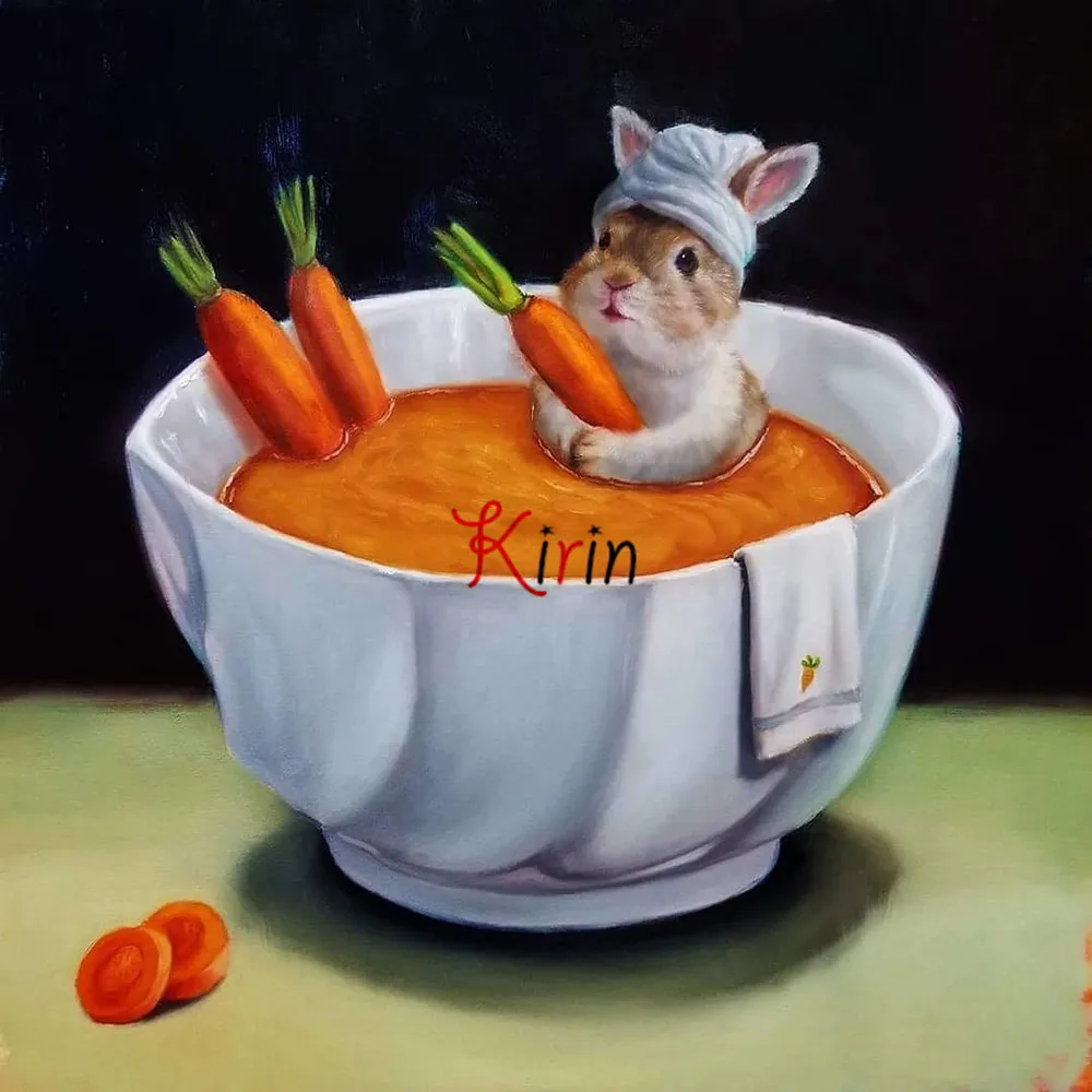 Kirin показать Сделай Сам Алмазная Краски ing мультфильм мозаика морковь камни в
