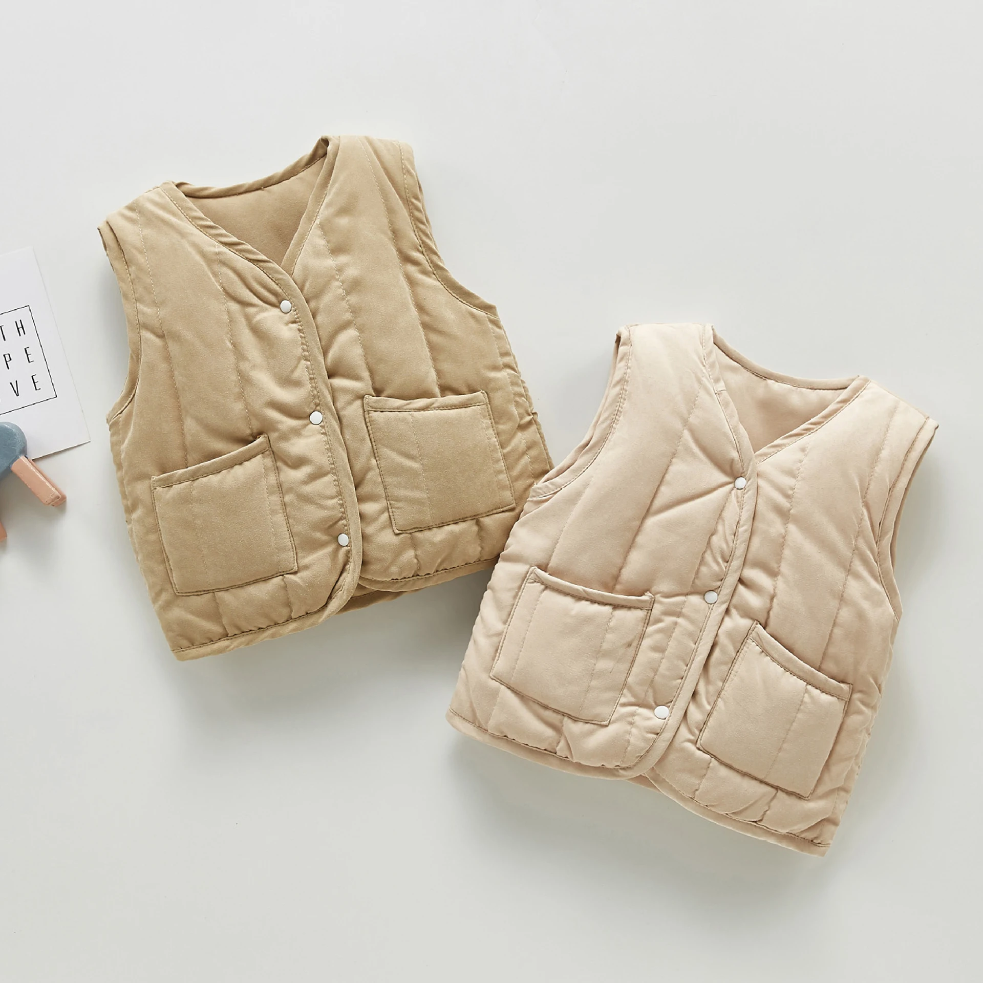 

Winter Clothes Vest Jackets Children Casual Sleeveless Coats for Baby Girls Boy Clothing Kid Outwear Cotton Windbreak Waistcoats