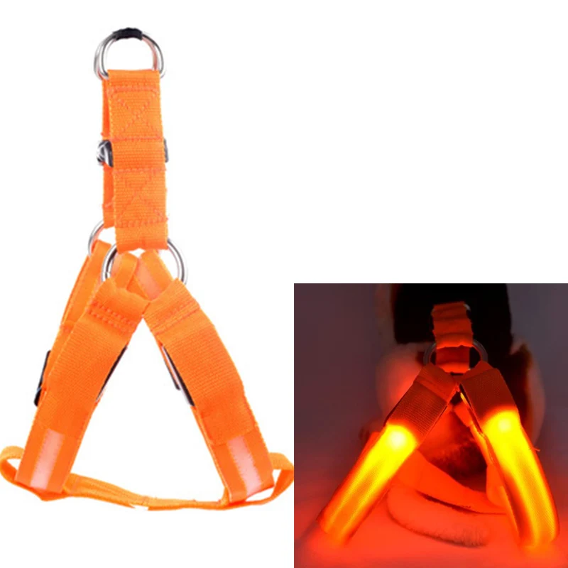 Orange Келли ПЭТ Шелковый экран Выдвижной светодиодный жгут для собак поводок ошейник светильник нейлоновый персонализированный светящийся ошейник для домашних кошек безопасность - Цвет: Orange