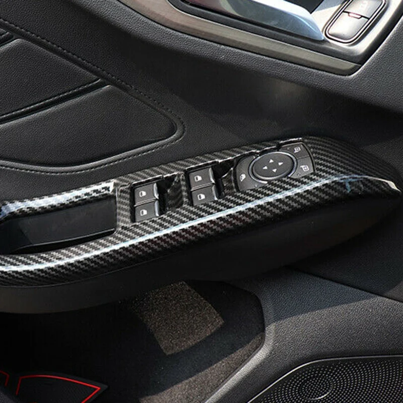 Накладка на панель управления стеклоподъемником для Ford Focus MK4 автомобильные аксессуары из углеродного волокна
