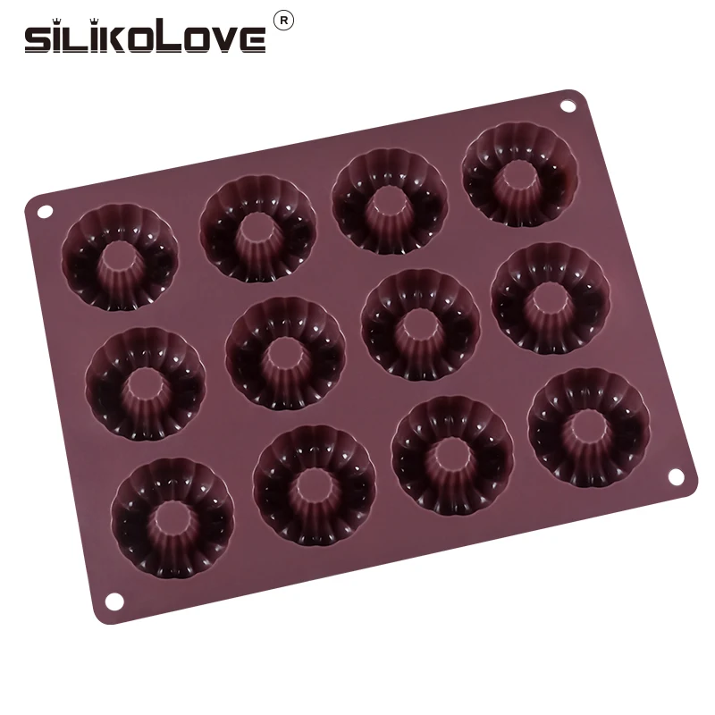 SILIKOLOVE формы для тортов 12 полости Маффин пончики полые силиконовые кондитерские формы для печенья печь безопасная выпечка десерт