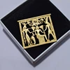 2022 Vintage Palace Hollow Geometry Stereoscopic Rectangle Egyptian Portrait Gold Metal Brooch for Woman Man Girls Party ► Photo 2/4