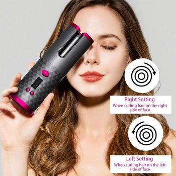 

Curling Hair Iron Automatic Wireless Hair Curlers LCD 6 Gears Ceramic Hairs Waver Curling Iron Hairs Curler Soft Rechargeable