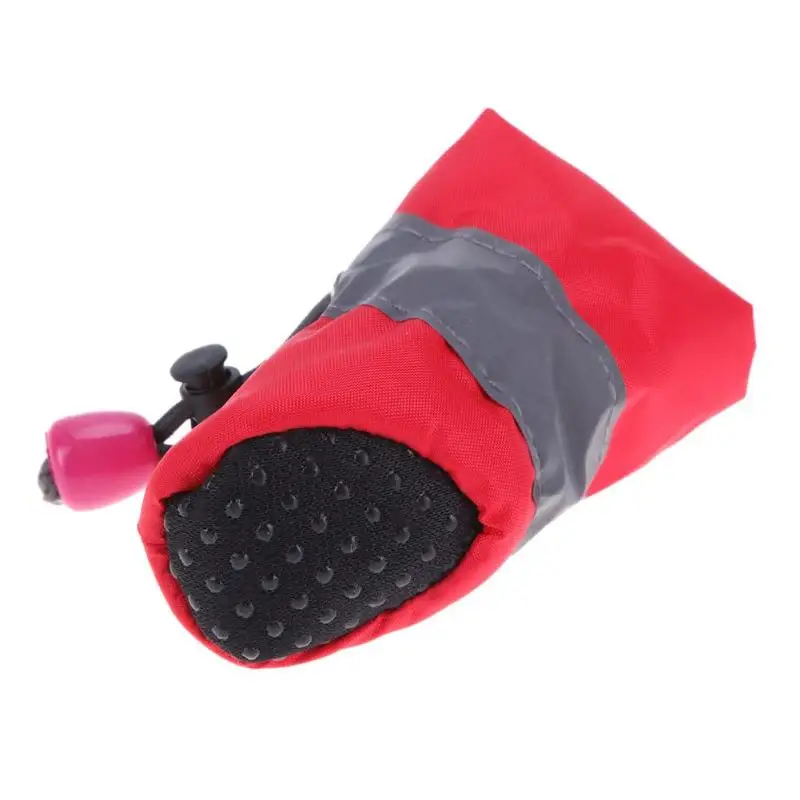 4pcs/set Pet Dog Waterproof Shoes Winter Soft Fleece Anti-slip Dog Boots