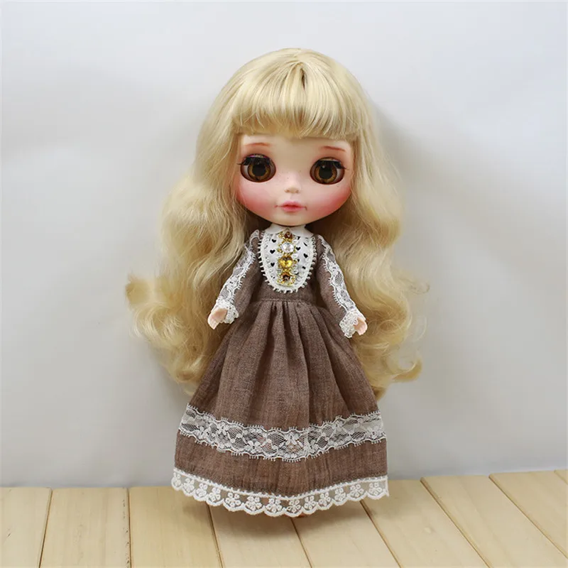 Blyth Кукольное платье с длинными рукавами винтажное подарок для девочек подходит