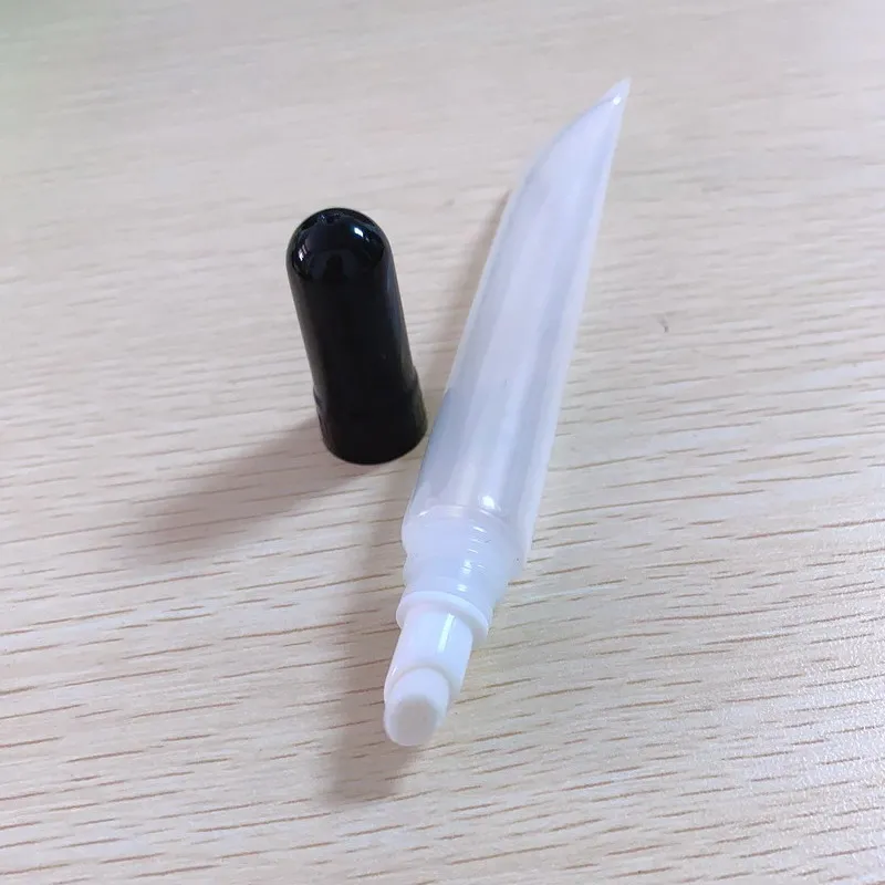 Novos dos Pces Vazio do Aperto do pe de 10ml 15ml para o Empacotamento F1096 do Tubo dos Cosméticos da Composição do Brilho do Bordo Tubos Cosméticos Plásticos Tubo 100 11 10ml 15ml para o empacotamento f1096 do