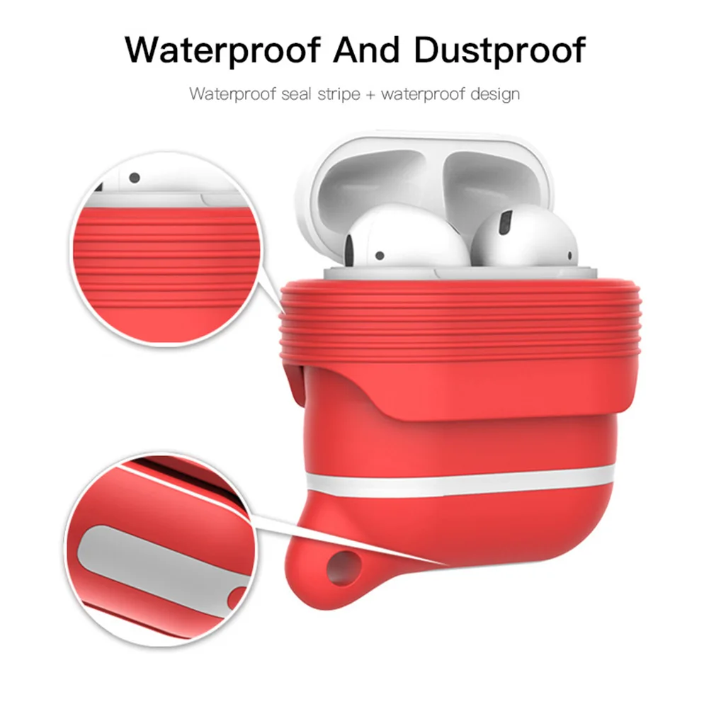Мягкий силиконовый чехол для наушников для Apple AirPods 1 2, защита от потери, водонепроницаемый защитный чехол для наушников, зарядная коробка для AirPods