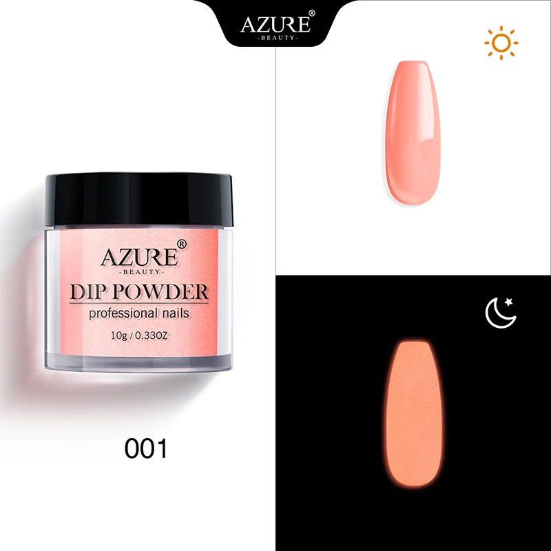 Azure beauty 10 г светящийся погружающийся порошок светится в темноте флуоресцентный глиттер пудра светящийся пигмент Dip порошок Дизайн ногтей украшения - Цвет: L001