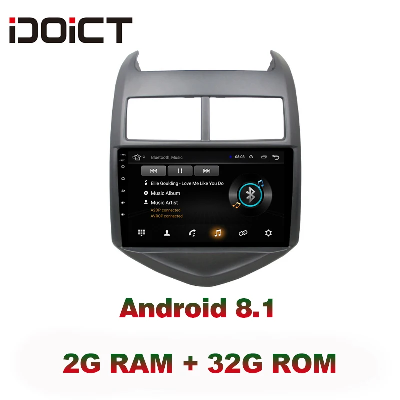 Автомобильный DVD плеер IDOICT Android 8 1 IPS 2G + 32G GPS навигация Мультимедиа для Chevrolet Aveo 2011