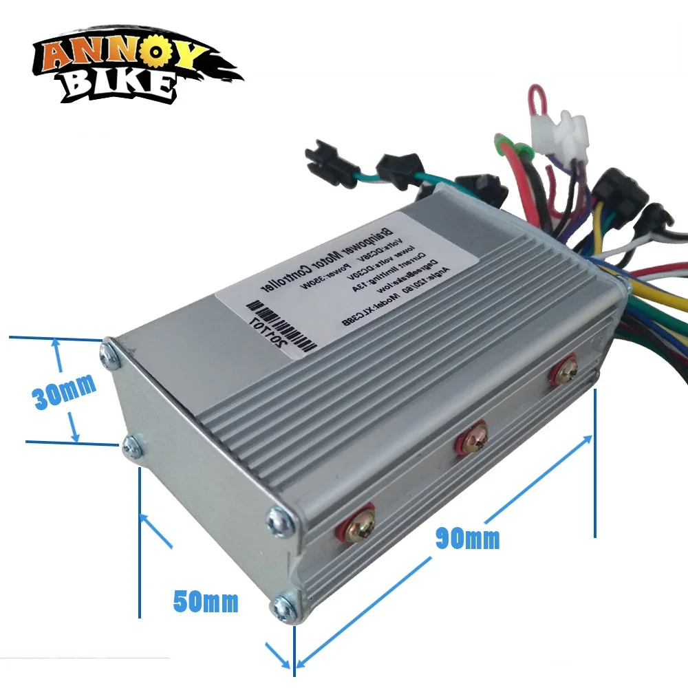 350W 36 V/48 V с источником питания от постоянного тока, 6 MOFSET бесщеточный контроллер, регулятор вентильного двигателя E-велосипед/E-скутер способный преодолевать Броды/Аксессуары для электровелосипеда: регулятор скорости