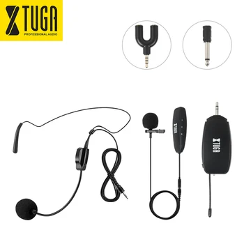 

XTUGA UHF Wireless Microphone Set with Headset Mic,Lavalier Lapel Mic,play for Speakers, Phones,Cameras Voice Recording,Speaking