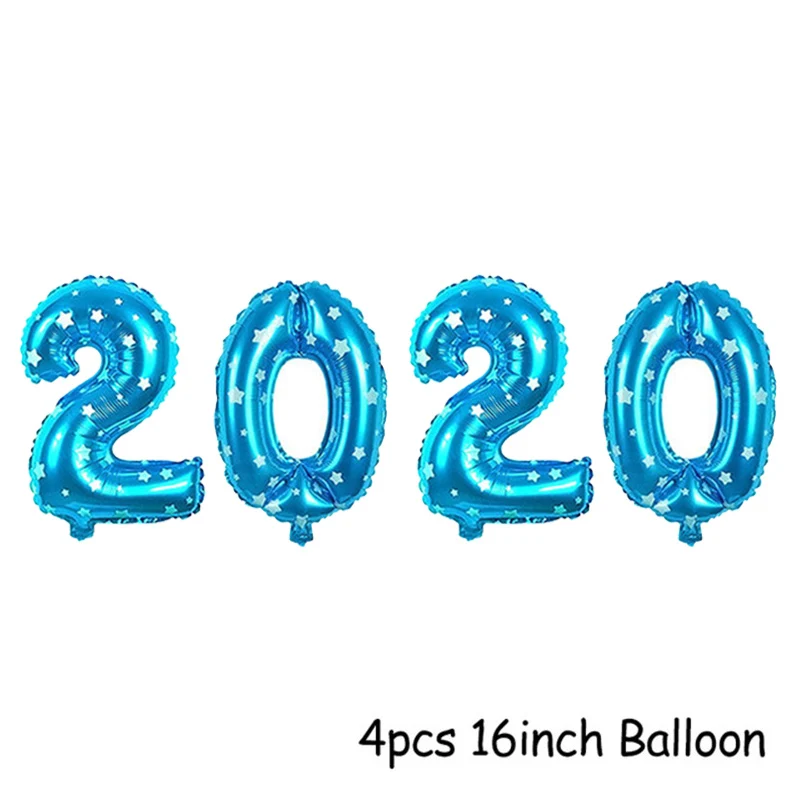 Blue 2020 Воздушные шары Золотое серебряное число фольгированные гелиевые балоны счастливый год воздушный шар Счастливого Рождества год вечерние украшения Noel - Цвет: Blue 2020