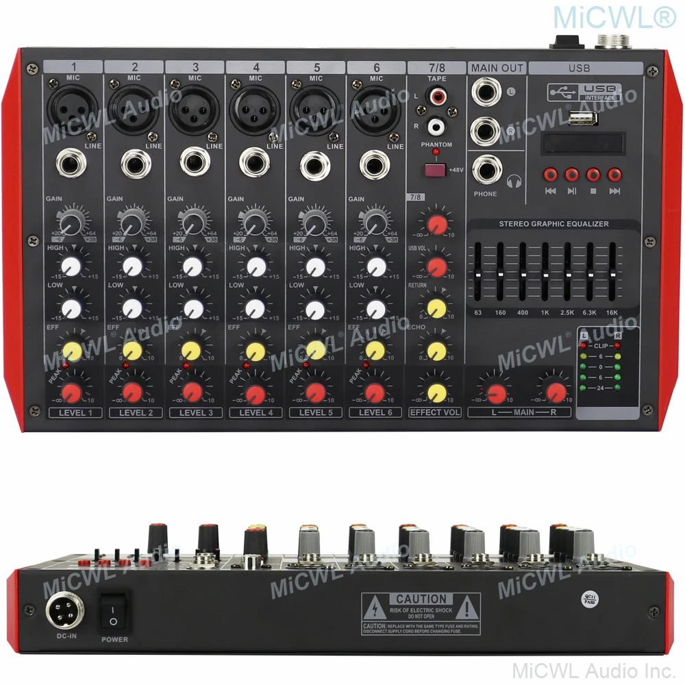 Cute MG8 8 Channel Bluetooth Mixer Sound Mixing