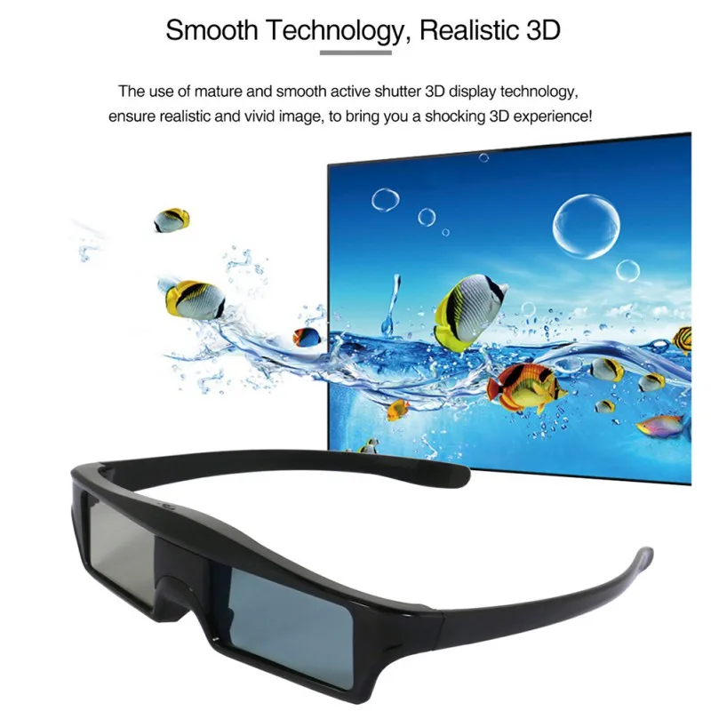 High Quality Black 3D RF Glasses Ultra-Clear HD Rechargeable Bluetooth Shutter Glasses Design For Epson