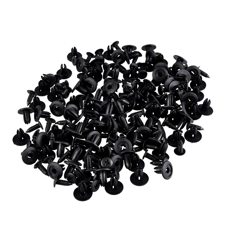 

220 Pcs Car Plastic Push In Fastener Rivets Clips Black For 9Mm x 7.3Mm Hole & 7Mm Hole & Black 15 x 13 x 6Mm