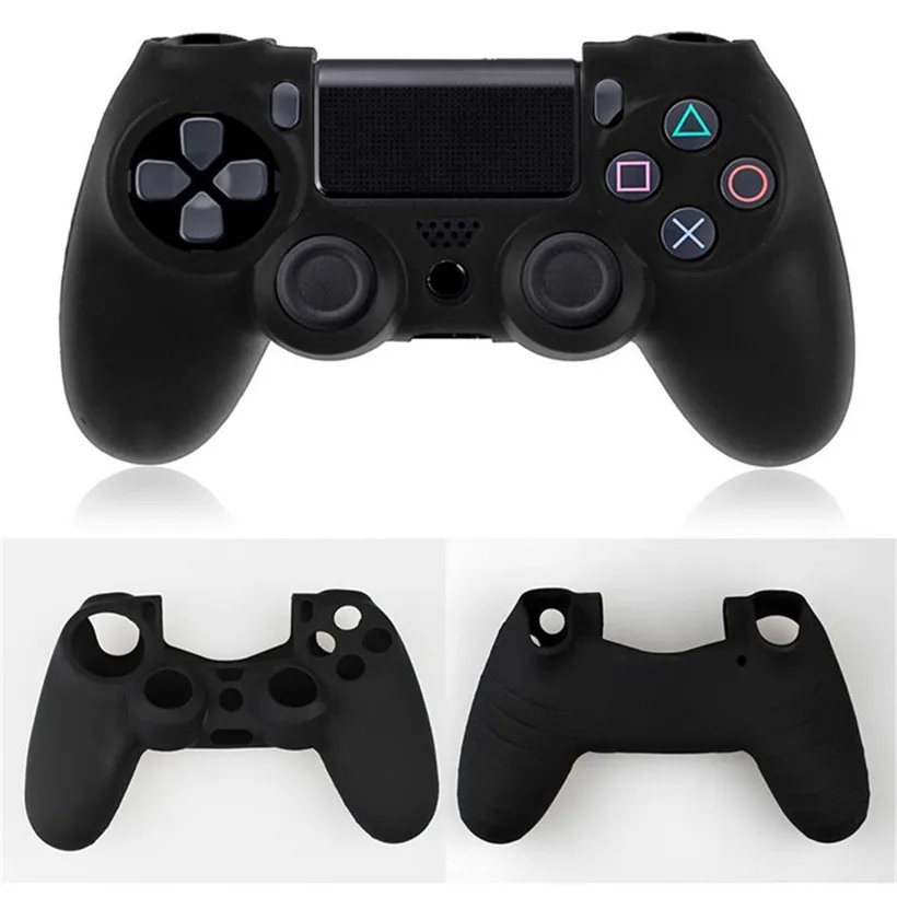 Черный CARPRIE высококачественный мягкий силиконовый чехол для Playstation PS4 контроллер анти-капля аксессуары 90731 - Цвет: Черный