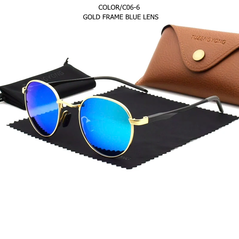 Polarisierte Sonnenbrille Gothic Steampunk Vintage Rund Uv400_voghion.com