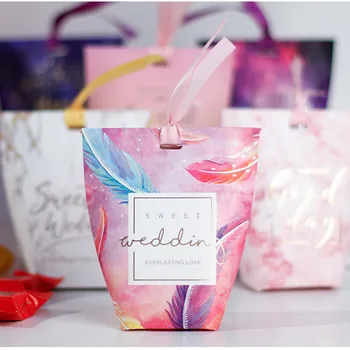 

5pcs Candy Box Wedding Favors and Gifts Boxes Candy Dragee Bag for Guests Wedding Decoration Baby Shower Party Wrapping Supplies