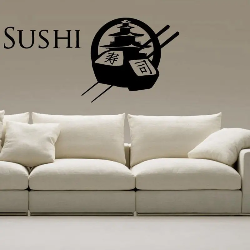 Sushi Decal Restaurant Sticker Posters Vinyl Wall Decals Pegatina Quadro Parede Decor Mural Sushi Sticker