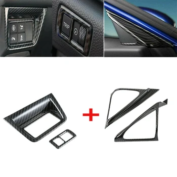 

Carbon Fiber Door Speaker A-Pillar Cover+ Console Button Cover Trim for Honda Accord 18+