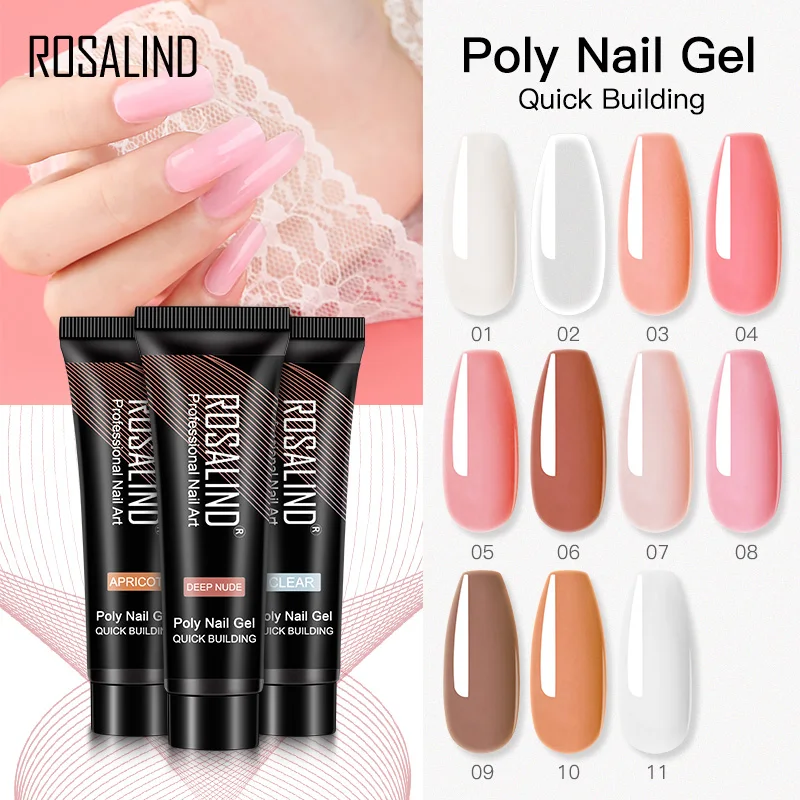 

ROSALIND Nails Gel Crystal Extensions Poly UV Builder Gel Nail Polish Lacquer Nail Art Design All For Manicure Top Base