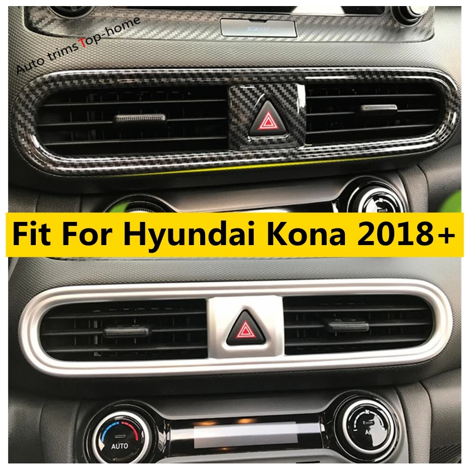 Yimaautotrims Matte / Carbon Fiber Look Interior For Hyundai Kona 2018