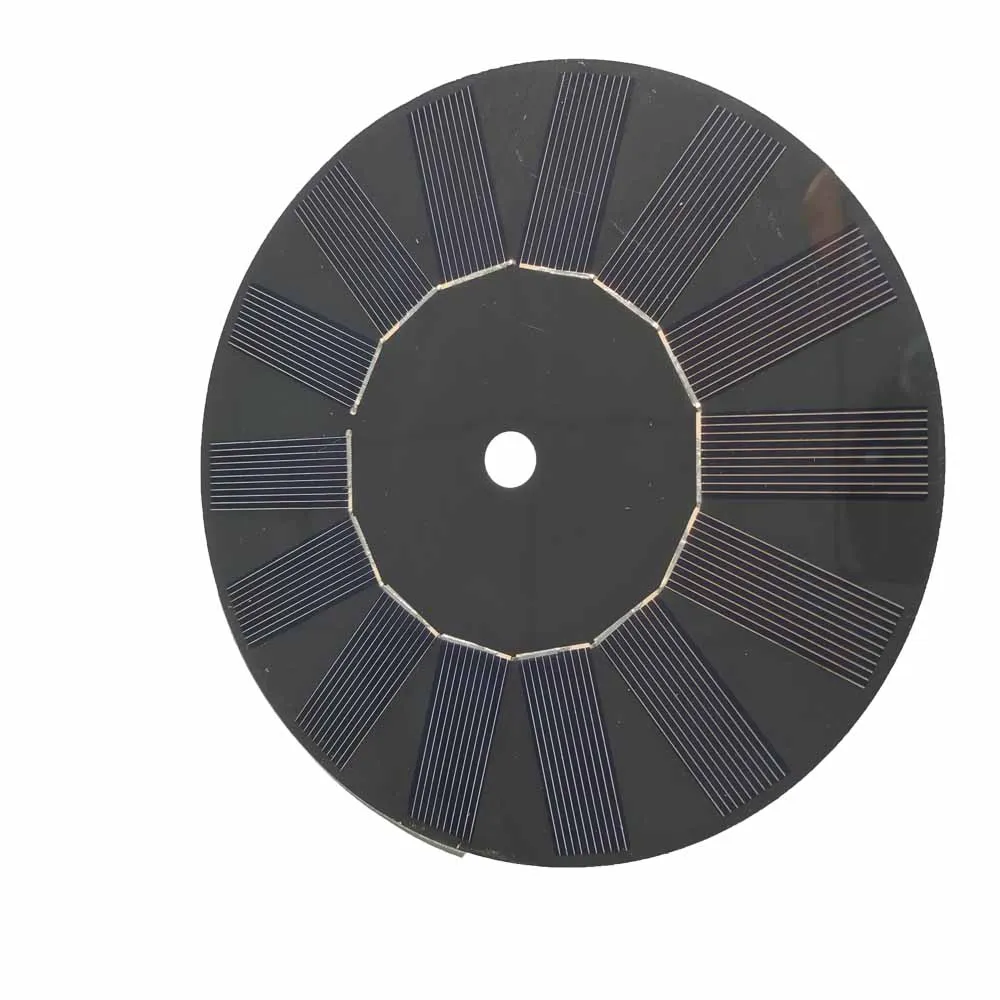 2,1 w 350mA 6v круглая солнечная панель 1 шт Черная Стекловолоконная ПЭТ для фонтана пружина