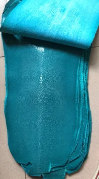 

Genuine Stingray Skin Leather Hide Pelt Grained large big size Natural Manta Ray Fish Skin blue